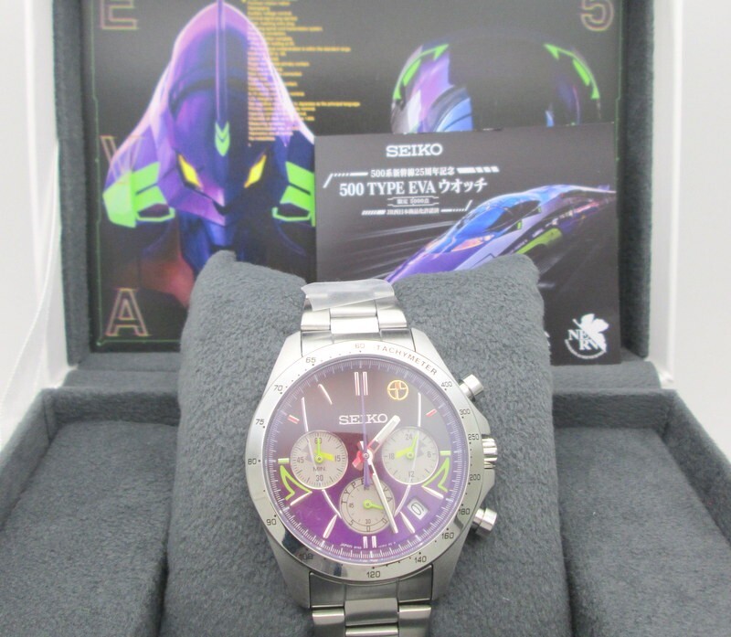 1000円スタート 腕時計 SEIKO セイコー エヴァンゲリオン 初号機 5000点限定 8T63-01P0 500 TYPE EVA 500系新幹線25周年記念 QZ WHO G703拍卖