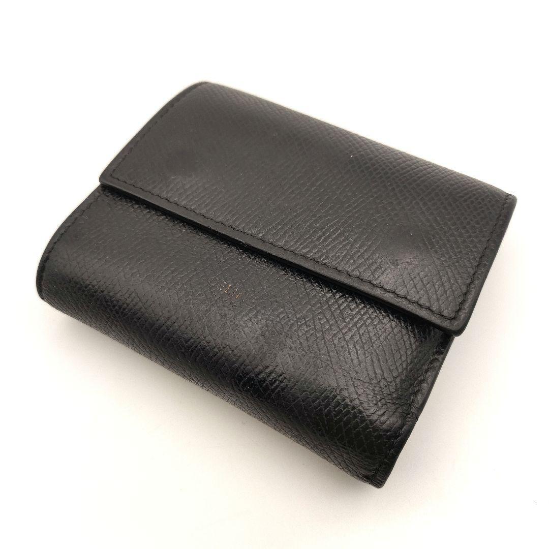 CELINE セリーヌ レザー 三つ折り 財布 コンパクト ブラック メンズ拍卖