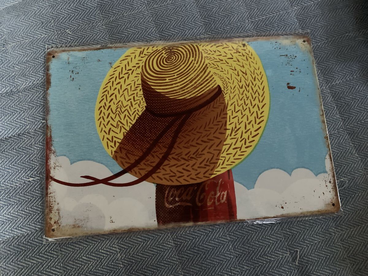 ブリキ看板 ヴィンテージ インテリア 雑貨 看板 メタル プレート 車庫 サインボード アメリカン雑貨 コーラ 麦わら拍卖