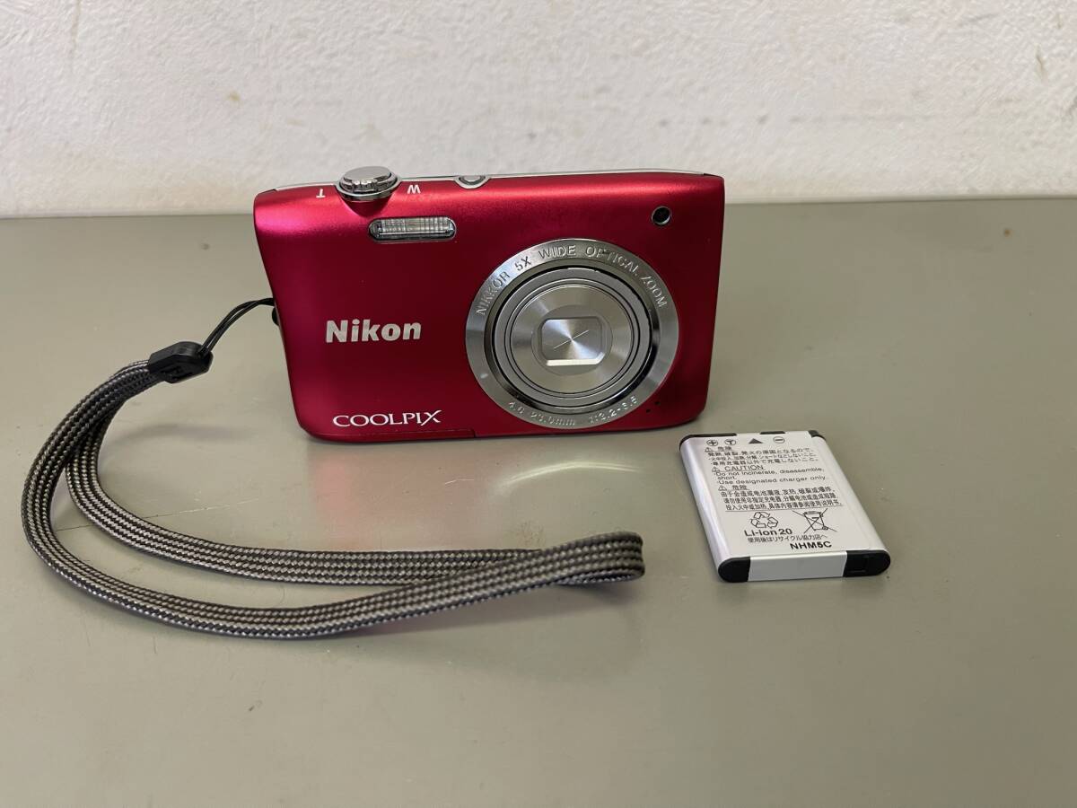 美品★ NIKON COOLPIX S2900 レッド★ バッテリー付き コンパクトデジタルカメラ拍卖