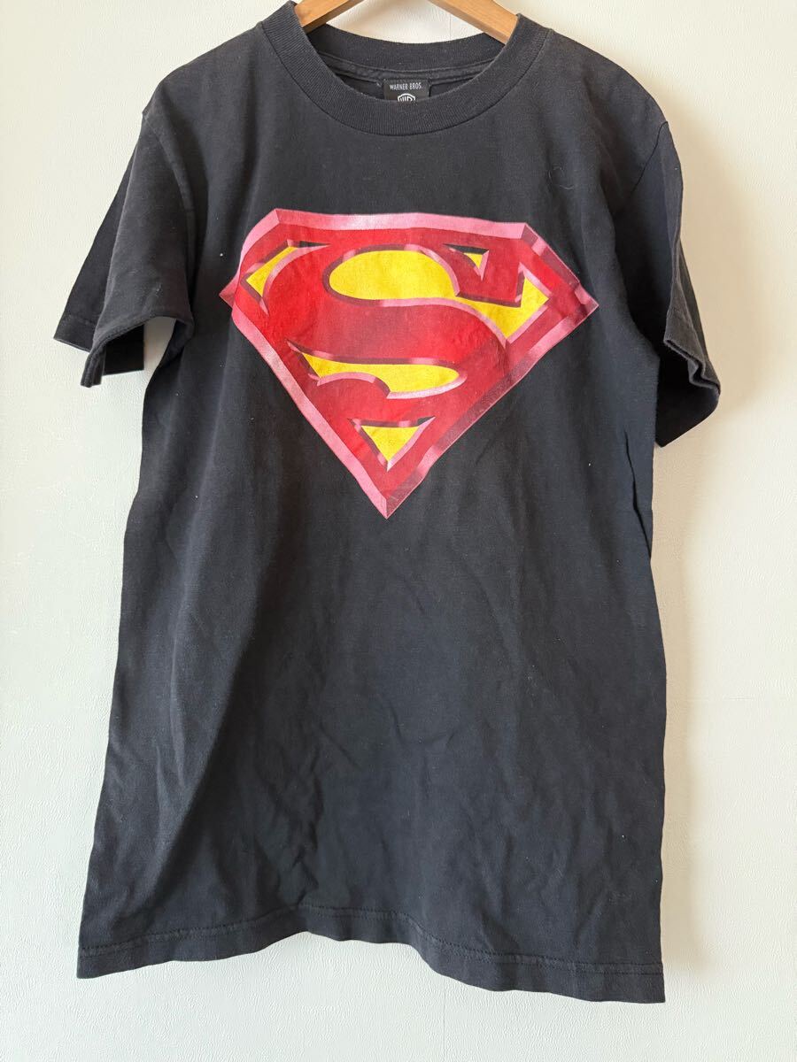 WARNER BROS スーパーマン ロゴプリント Tシャツ アメコミ 古着 USA製拍卖