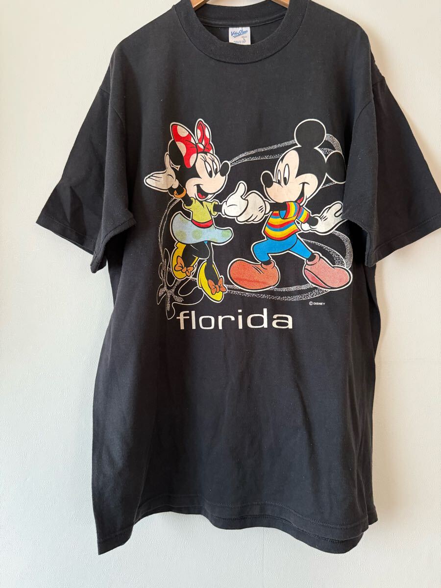 ミッキー&ミニープリント Tシャツ USA製 フロリダ 古着 L拍卖