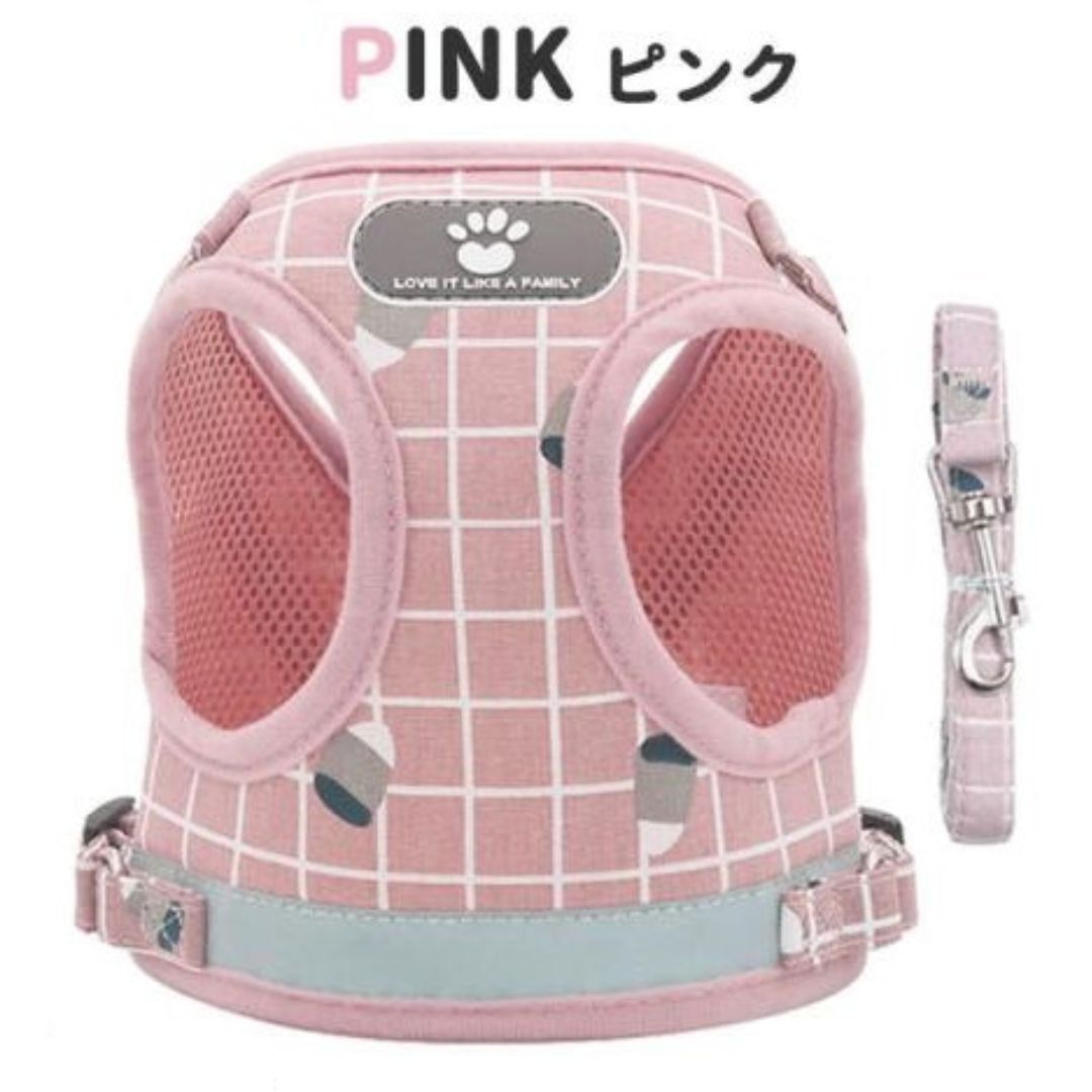【ハーネス ピンク Lサイズ】 犬 おしゃれ 脱げない リード 小型犬 中型犬 大型犬 簡単装着 犬用 胴輪 首輪拍卖