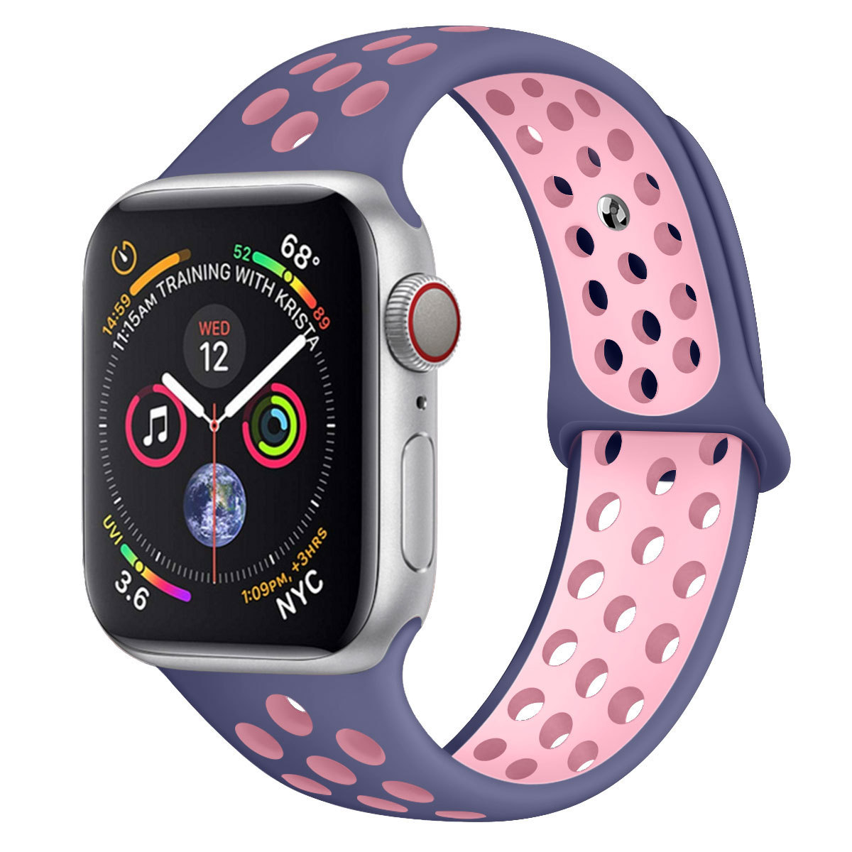 【Applewatch バンド 10 ネイビー×ピンク 38mm/40mm/41mm】アップルウォッチ ベルト series 1 2 3 4 5 6 SE 7 SE2 8 スポーツ 女性 男性拍卖