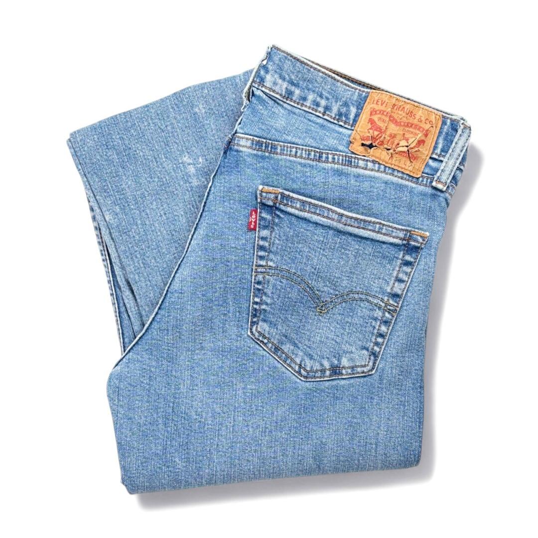 【送料無料】リーバイス 505 ライトブルー ストレート ジーンズ ストレッチ ジッパー W30 Levis 古着 @EA9179拍卖