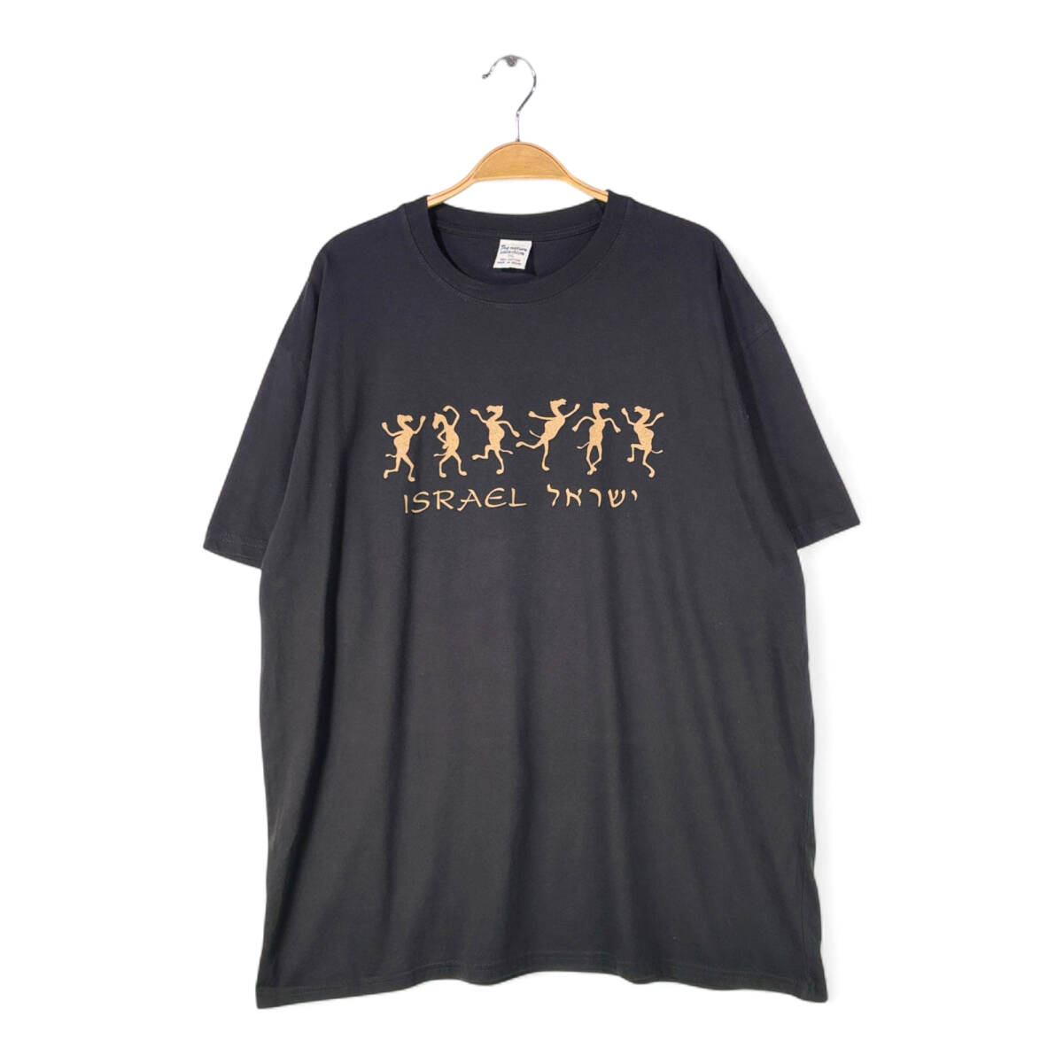 【送料無料】イスラエル ラクダ イスラエル製 Tシャツ ブラック お土産Tシャツ ISRAEL メンズXXL 古着 @BZ9028拍卖