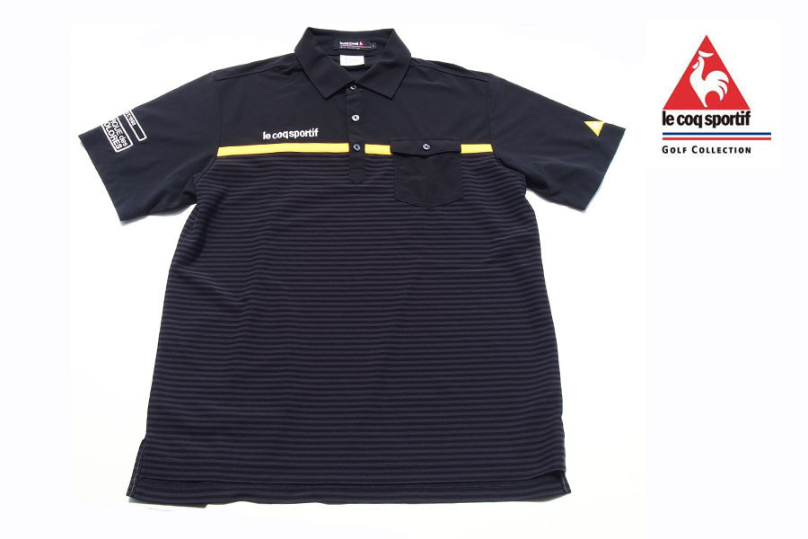 送料無料★【中古】ルコックスポルティフゴルフ|LE COQ SPORTIF |半袖ポロシャツ|QG1021CP|メンズゴルフウェア|L拍卖