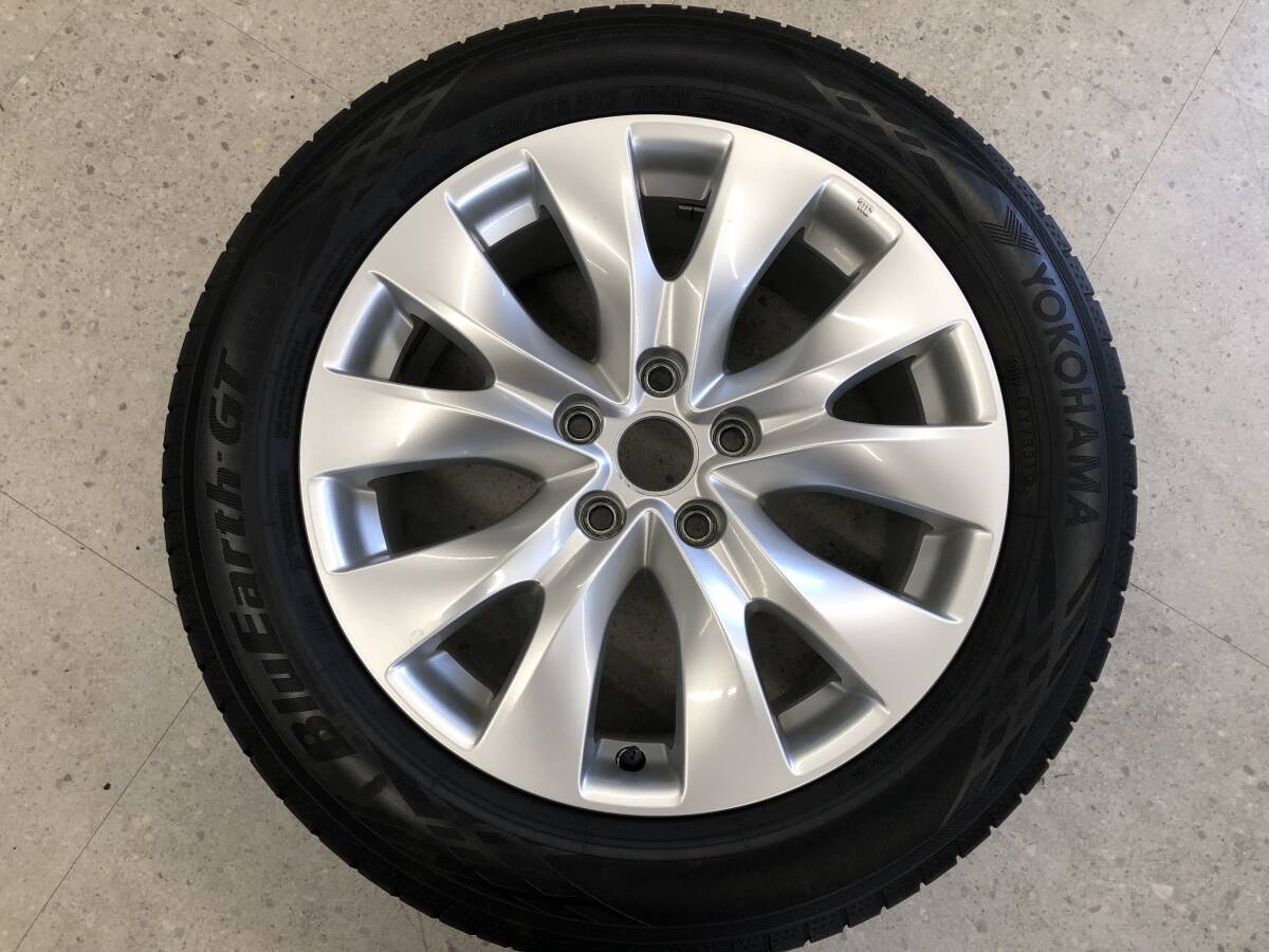 ☆□2508-3L スバル レガシィ B4 BN系 純正 17インチ 7.5J +55 5H PCD114.3 ヨコハマ ブルーアースGT AE51 2019年 225/55R17 1本拍卖