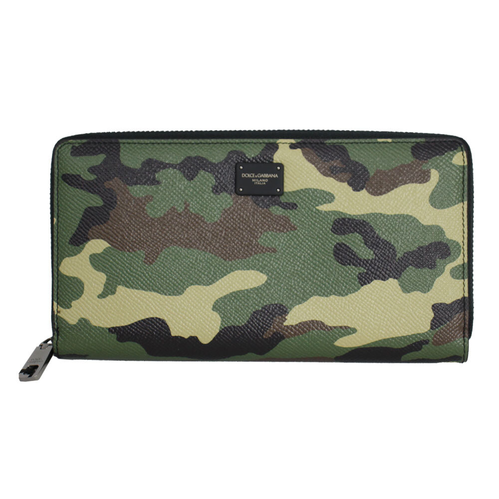ドルチェ&ガッバーナ 財布 メンズ DOLCE&GABBANA ラウンドファスナー長財布 レザー カモフラプリント BP1672 AZ657 HHK25-3拍卖