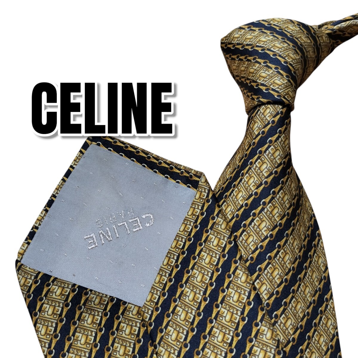 CELINE セリーヌ ネイビー系 ストライプ スペイン製拍卖