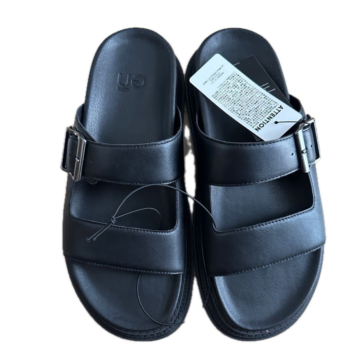 新品未使用 GU ジーユー ダブルストラップサンダル UNDERCOVER 09 BLACK ブラック 28cm拍卖
