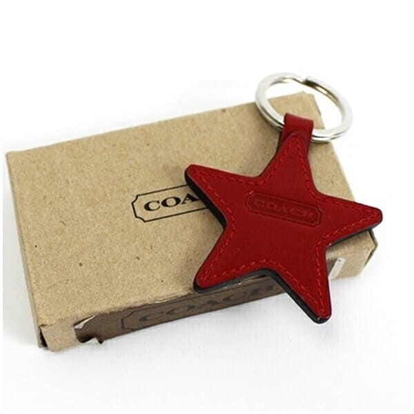 57003 コーチ レザー キーホルダー 未使用 スター 星型 レッド 中古 Sランク COACH|レディース 女性用 小物拍卖