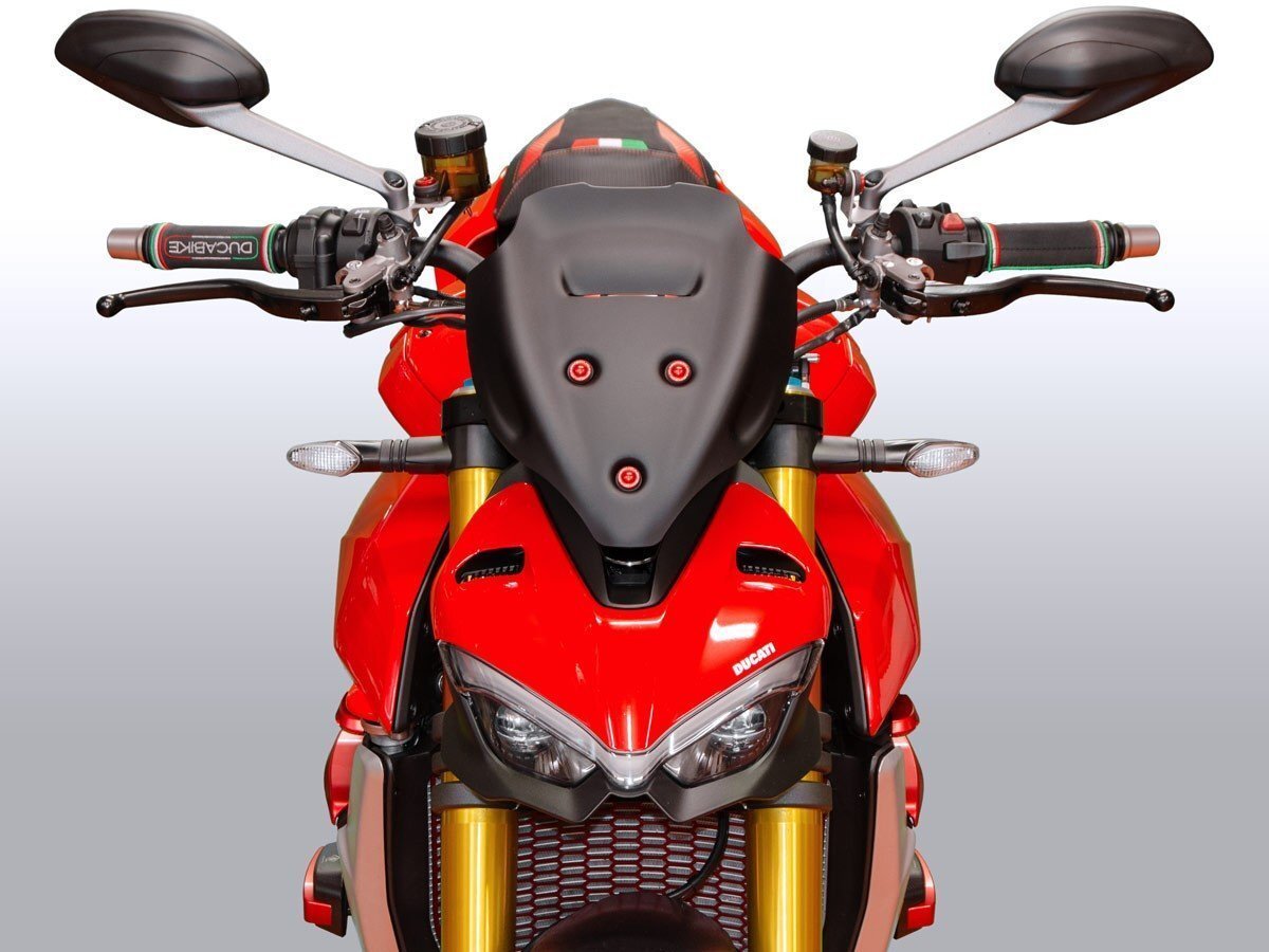 【国内在庫】DUCABIKE ドゥカバイク ウィンドスクリーン ツーリングタイプ 赤ボルト DUCATI STREETFIGHTER V4 / S ドゥカティ シールド拍卖