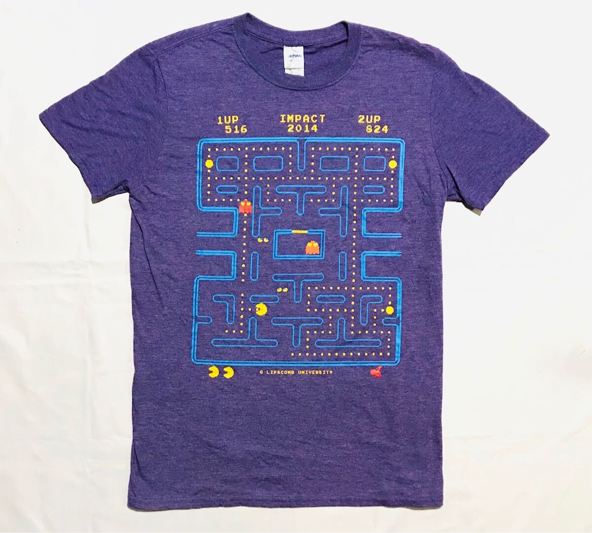 Tシャツ【PAC-MAN】サイズS/パックマン/NAMCO/パープル/ビデオゲーム 拍卖