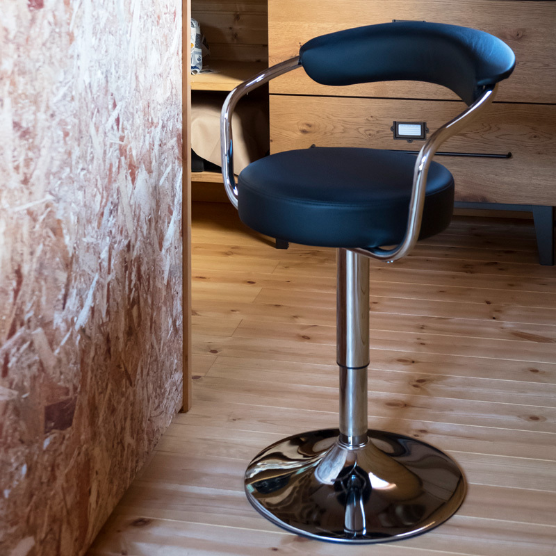 回転式チェア カウンターチェア からダイニングまで 昇降式 座面高さ調節可 45.5~60.5cm位 バーチェア 黒 ブラック CLF-16(BK)拍卖