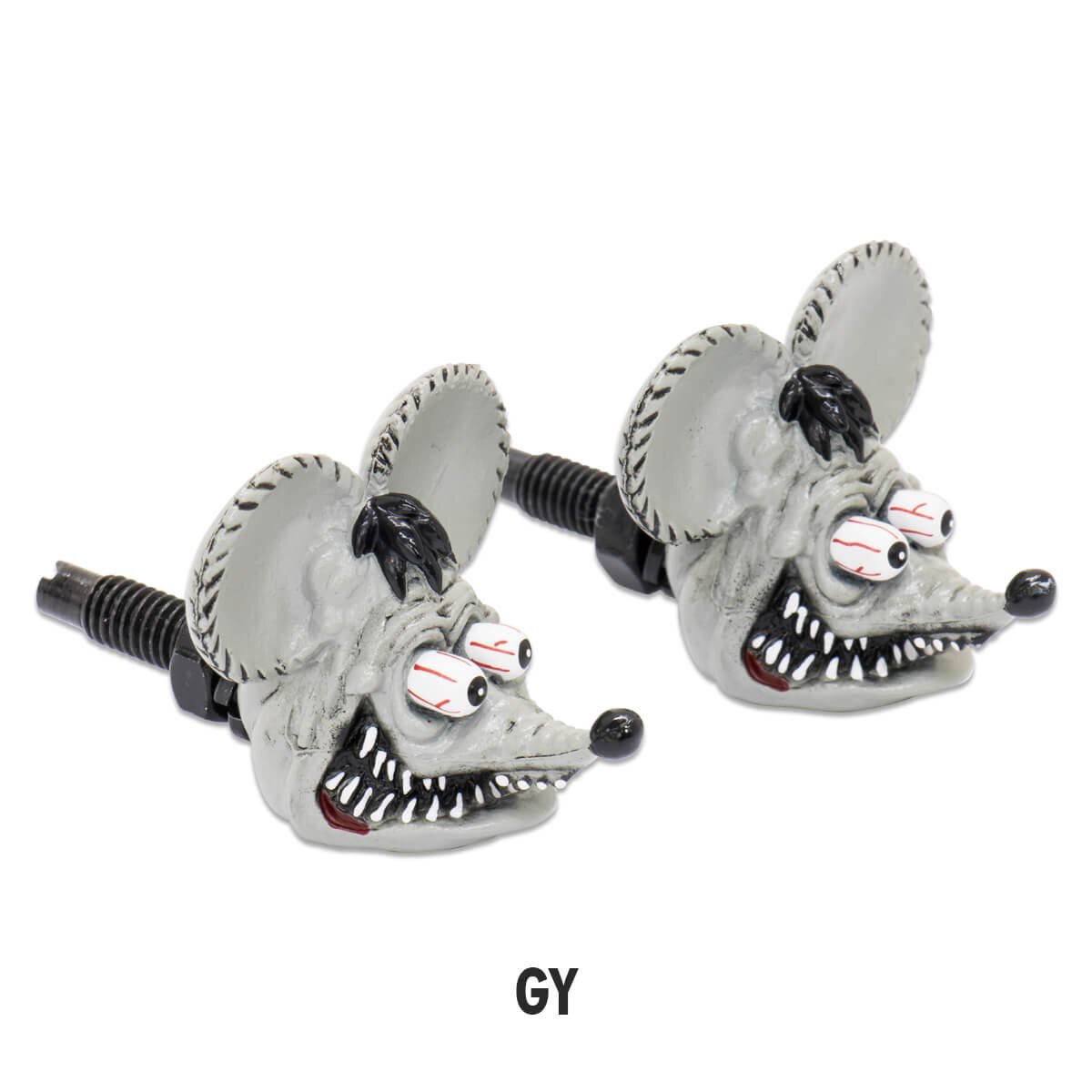 ◆送料無料◆【Rat Fink・ラットフィンク】※《ヘッド ライセンスボルト 2個入り / グレー》 RAF264GY MOONEYES ムーンアイズ拍卖
