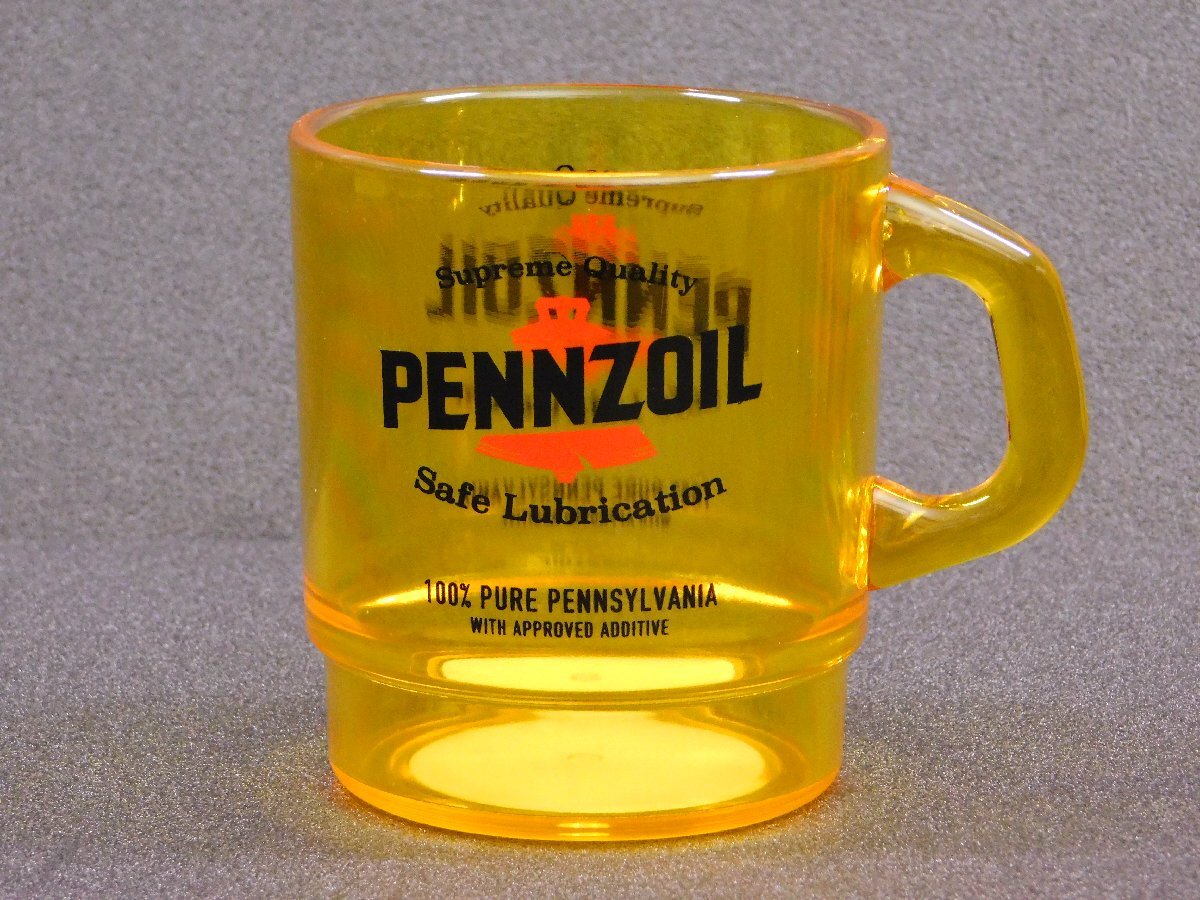 ◆送料\390◆【PENNZOIL・ペンズオイル】※《スタッキングマグカップ・容量330ml / クリアイエロー》 プラスチック製 アメリカン雑貨拍卖