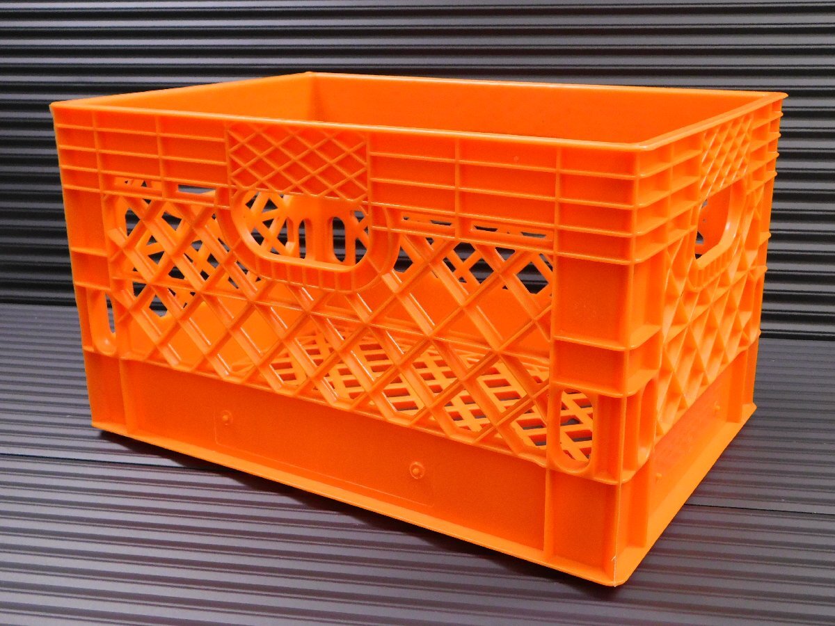 【ミルククレート / オレンジ】※《US MILK CRATE RECTANGLE》 Made in USA アメリカン雑貨 収納 ドリンクケース コンテナ ボックス拍卖