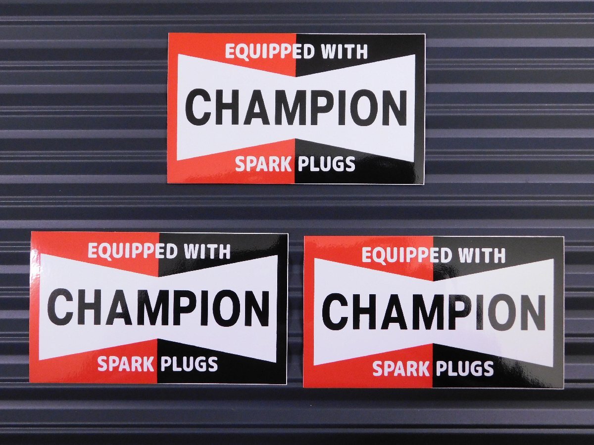 ◆送料\110◆【CHAMPION・チャンピオンプラグ】※《レーシングステッカー/3枚セット》 (品番ms110) アメリカン雑貨 ガレージ拍卖