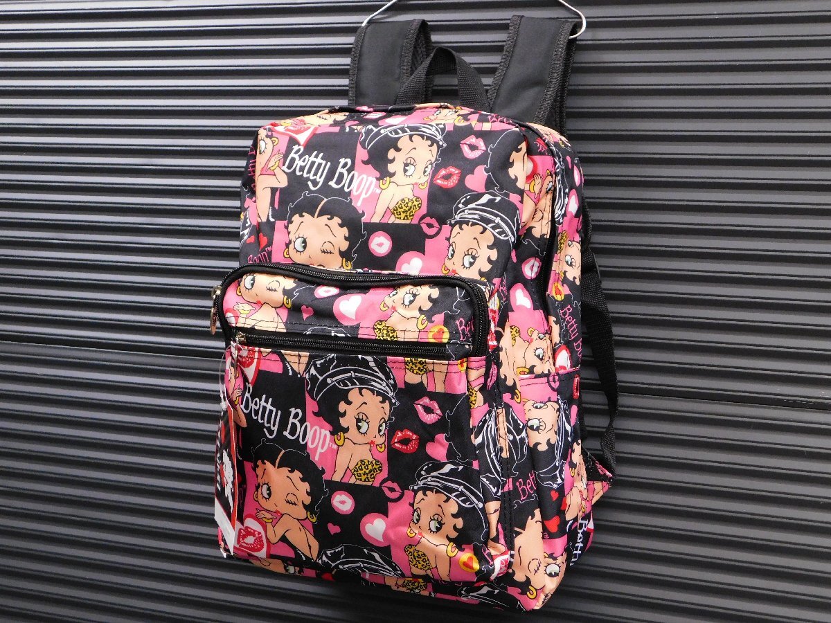 【Betty Boop・ベティちゃん】※《バッグパック / BK/PK》 旅行やレジャーにぴったりな大容量♪ BN91516-CT1 ブラック×ピンク リュック拍卖