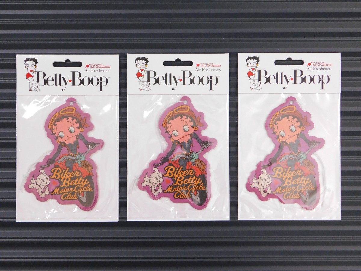 ◆送料\185◆【Betty Boop・ベティちゃん】※《エアーフレッシュナー3枚 / パッション》 品番BT-BIKER AIR FRESHENER アメリカン雑貨拍卖