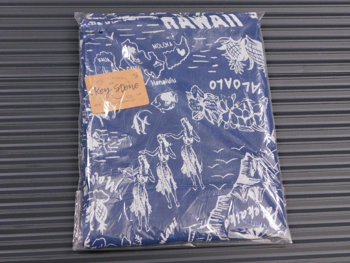 【ヴィンテージアロハ マルチカバー / ネイビー】※《KEY STONE・キーストーン》 1500×2250mm マルチクロス ハワイ拍卖