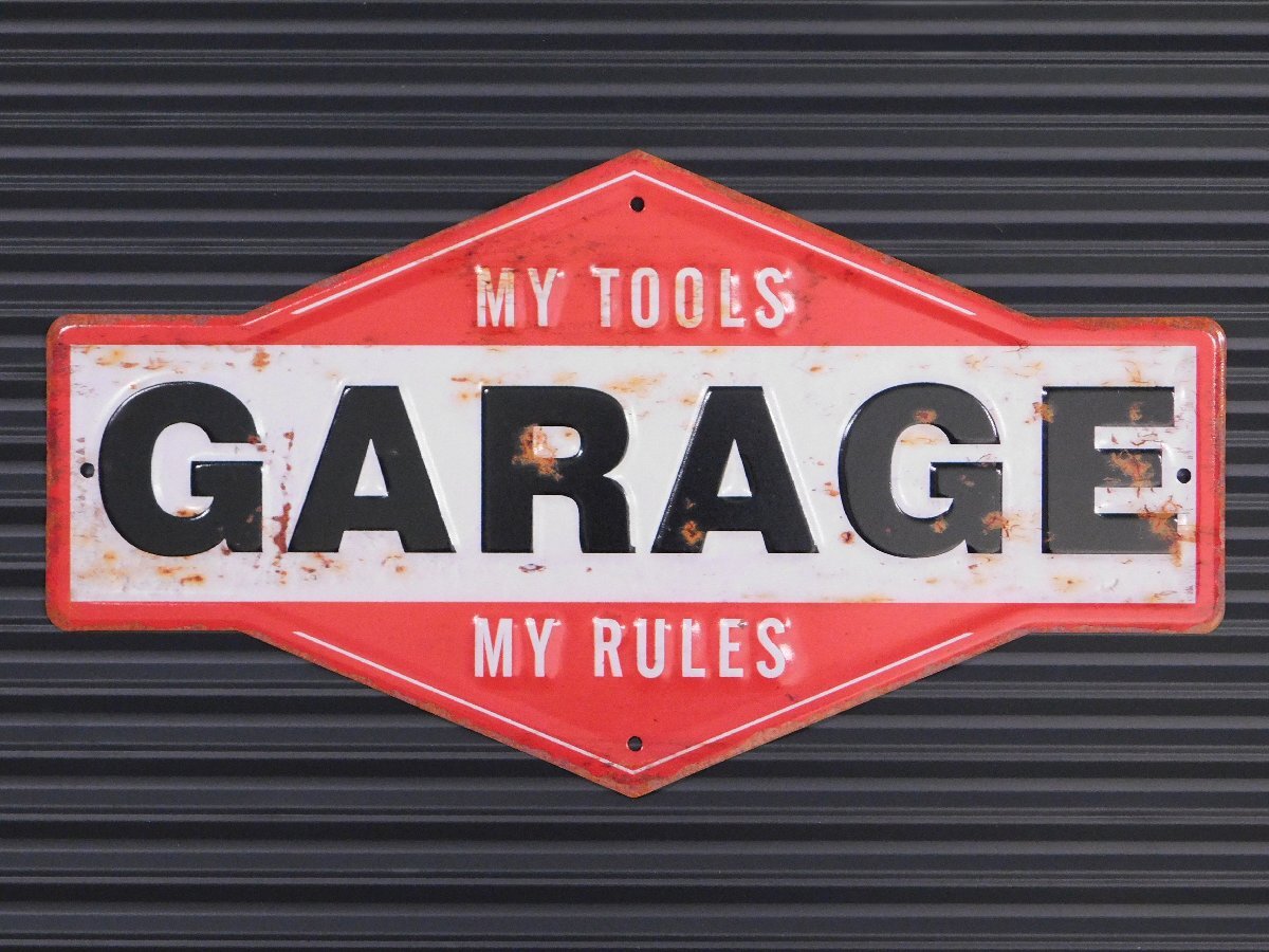 ◆送料\450◆【GARAGE MY TOOLS】※《エンボスメタルサイン》 アメリカン雑貨 エンボス看板 ブリキ看板 78 拍卖