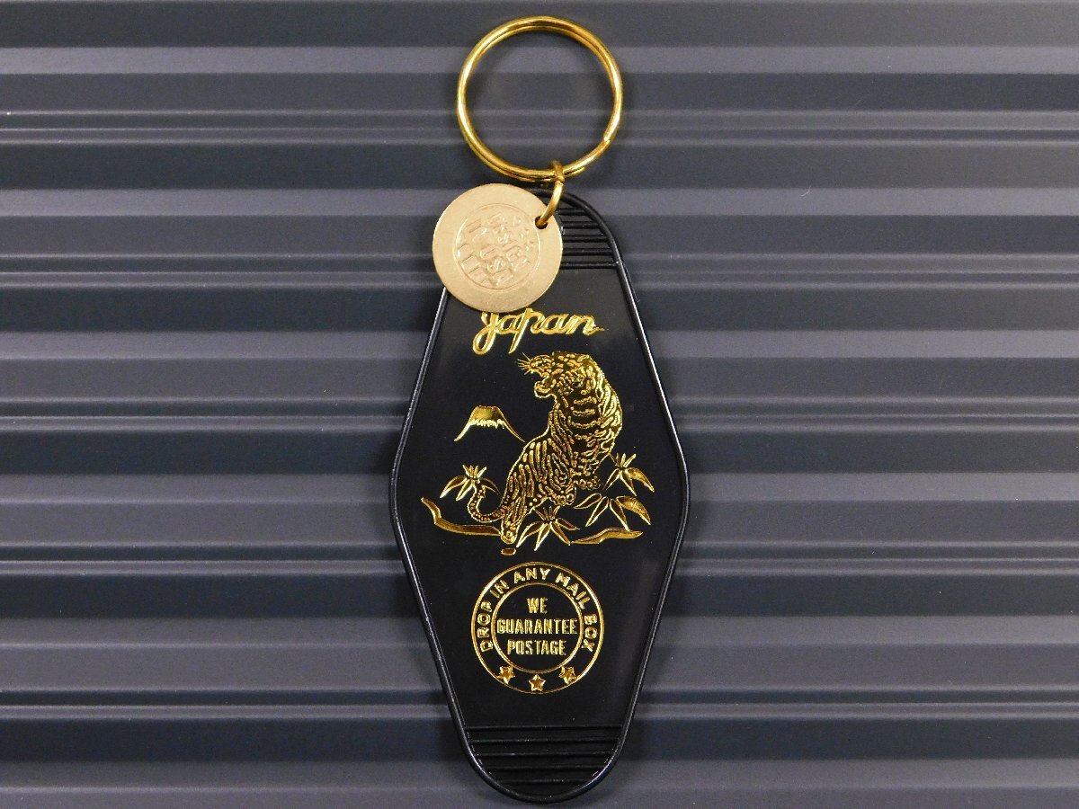 ◆送料\140◆【モーテルキーホルダー】※《TIGER・虎 / ブラック》 和柄 スカジャン ホテル キータグ キーホルダー拍卖