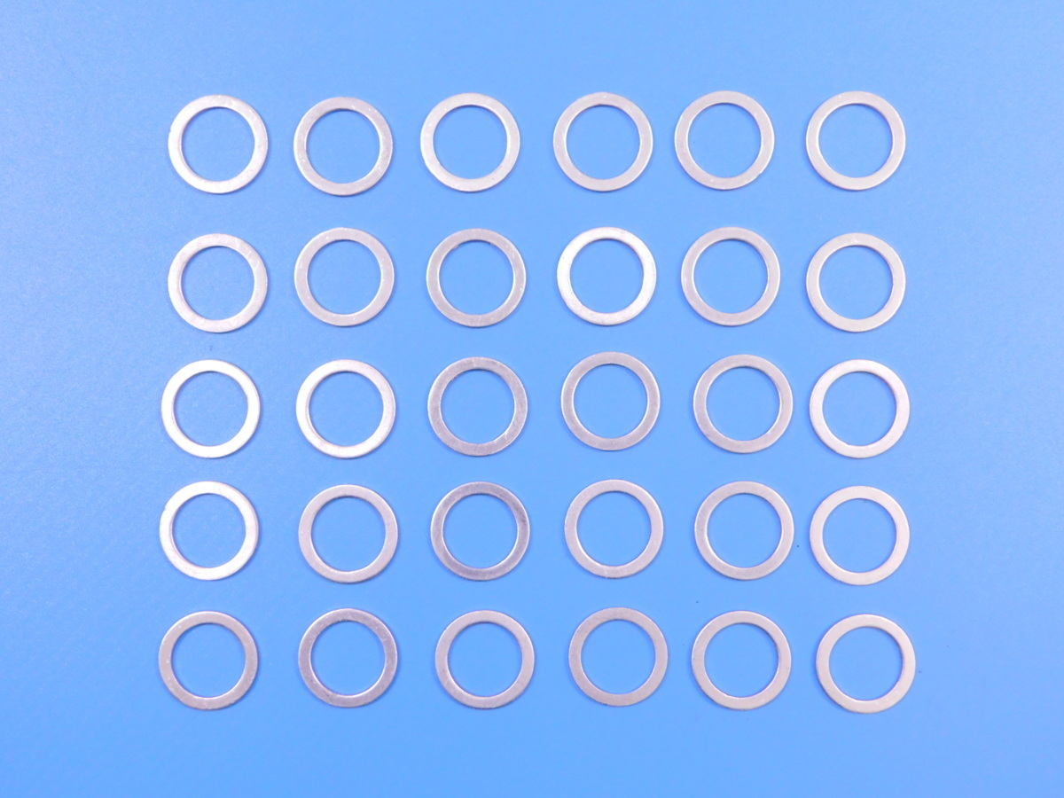 【アルミワッシャー・M18×30個】※ (外径24・内径18・厚み1.5mm)拍卖