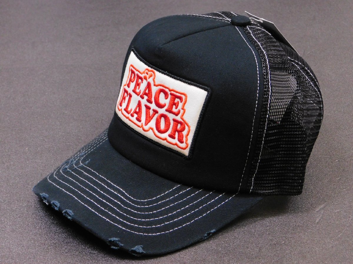 【ピースキャップ・PEACE CAP】※《PCW-30 / 刺繍ワッペン ブラック》 メッシュキャップ アメカジ アメリカン雑貨拍卖