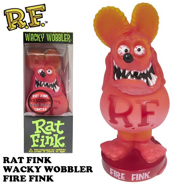 ◆送料無料◆【Rat Fink・ラットフィンク】※《ボビングヘッド・FIRE FINK》 アメリカン雑貨 フィギュア FUNKO拍卖