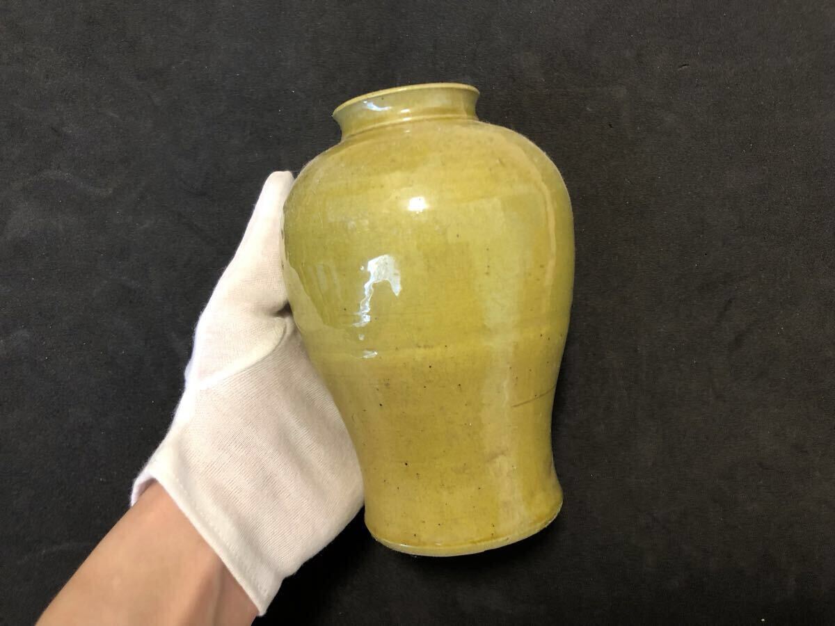 清 緑釉 黄釉 瓶 花瓶 花入 呉須 文房具 時代物 中国美術 骨董品 唐物 一輪挿し拍卖