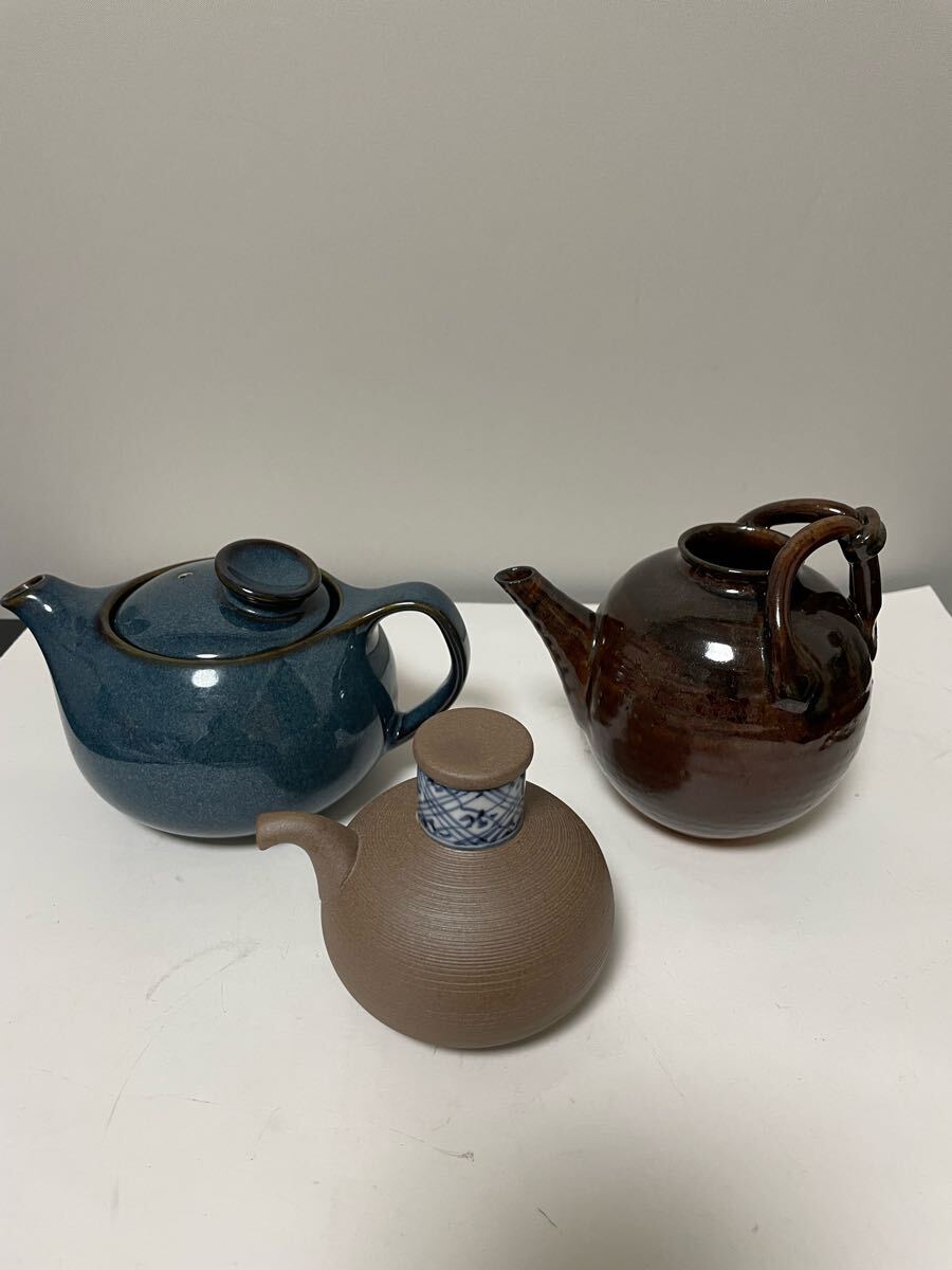 陶器製急須 お醤油さし 酒器3点セット 20250623拍卖