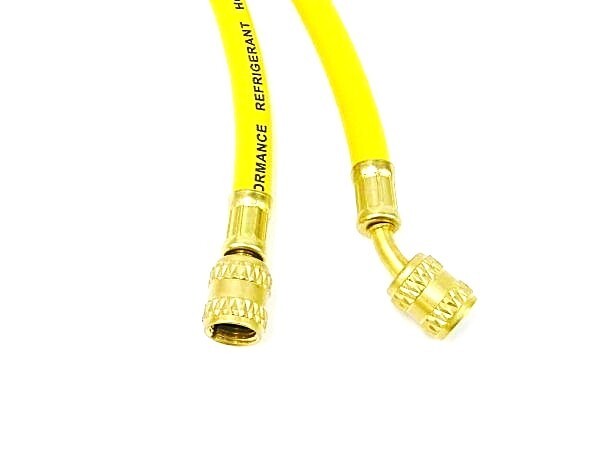 【クリックポスト選択のみ送料無料】激安!R32、 R410a用 チャージングホース 黄 150cm ☆全長1.5mで取り回しがラクラク!拍卖