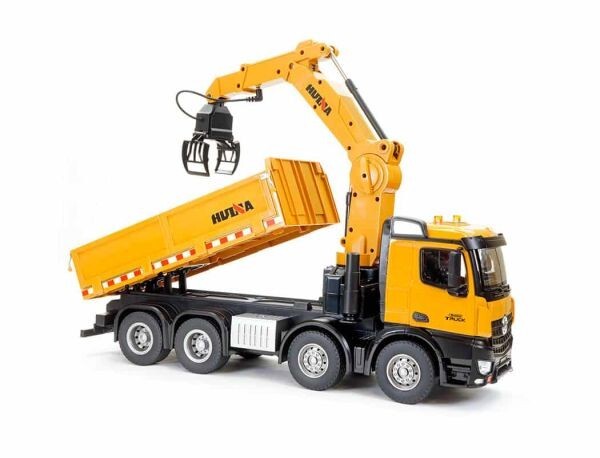 1/14 2.4GHz 26ch RTR 4軸8輪 折り曲げ式クレーン トラックラジコン Huina 1538 ☆3種類のアタッチメント付き拍卖