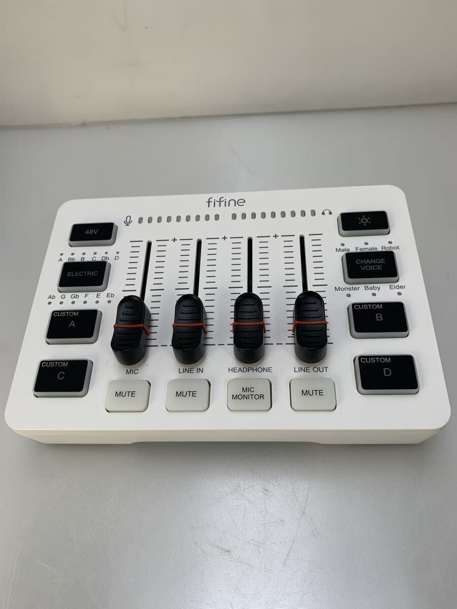H6-2-50731L FIFINE ゲーミングオーディオミキサー オーディオインターフェース ホワイト拍卖