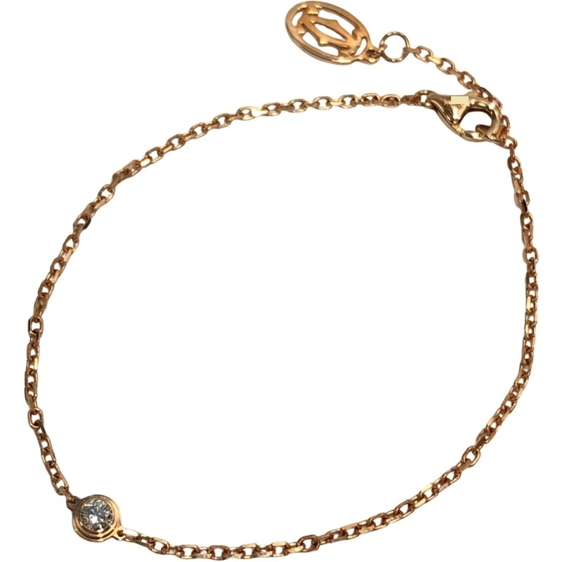 Cartier カルティエ ブレスレット ダムール スモールモデル 1Pダイヤ K18PG Au750刻印 腕周り最大18.0cm 2024年保証書 【中古】 22507K257拍卖