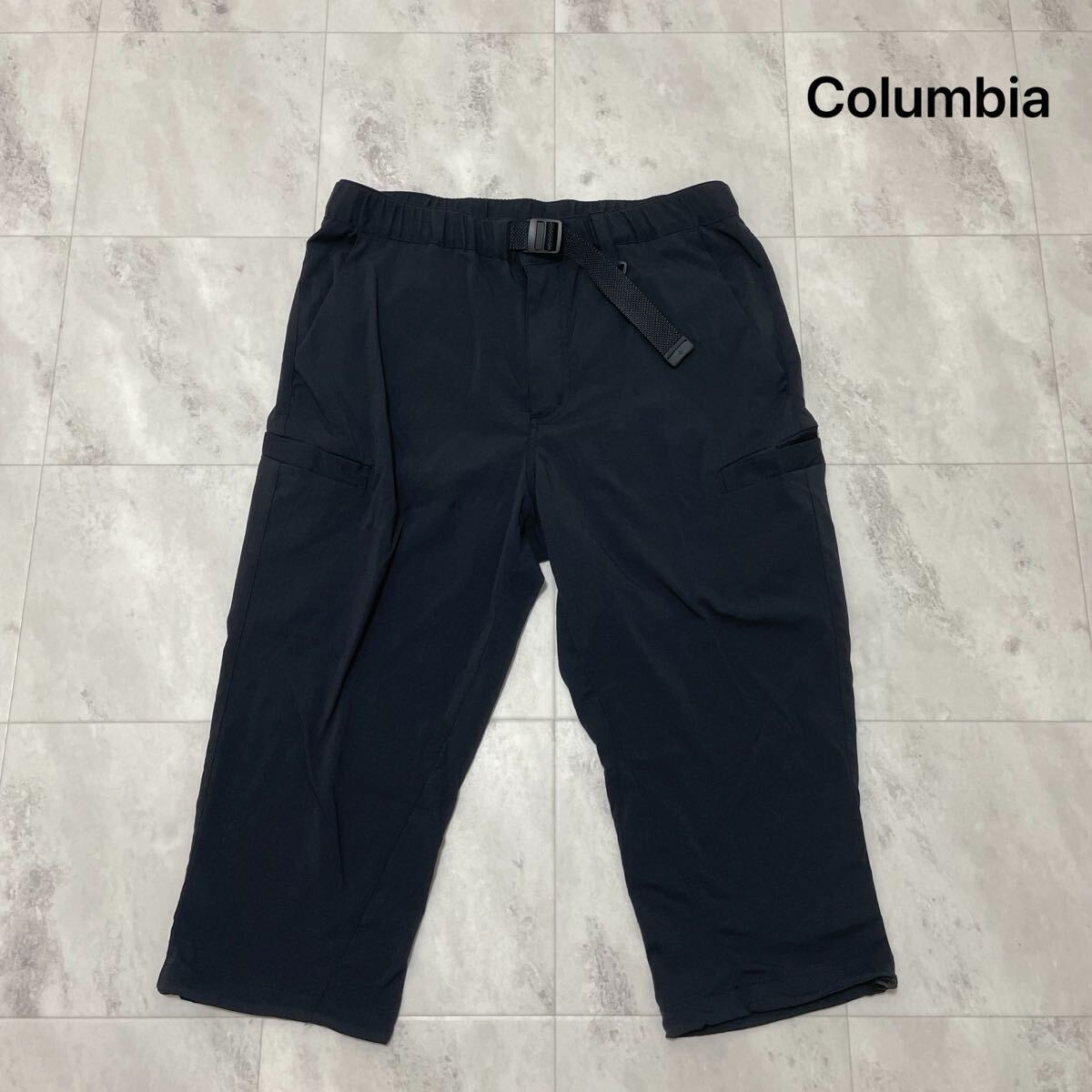 Columbia コロンビア ハーフパンツ 七分丈 裾ドローコード カーゴパンツ アウトドア トレッキング ブラック サイズM 玉SS3842拍卖