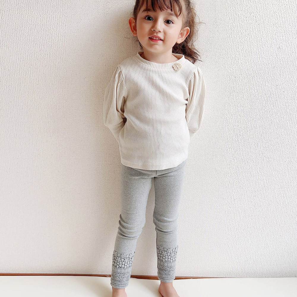 ☆ グレー ☆ 150cm ☆ ヴィクトリアンレギンス 女の子 キッズ レギンス かわいい スパッツ 74012402 パンツ 春 夏 秋 冬 シンプル拍卖