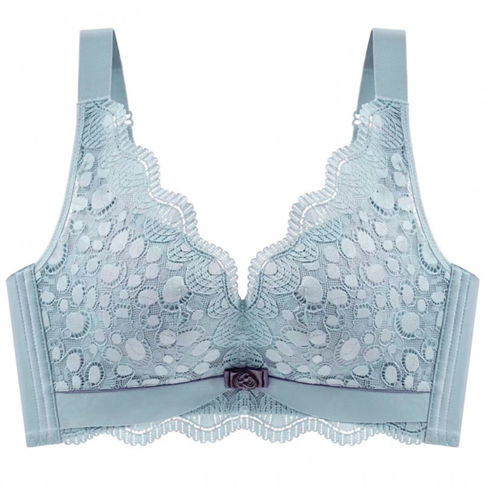 ☆ ブルー ☆ 34/75AB ☆ ブラジャー ノンワイヤー ブラジャー ノンワイヤー 下着 インナー 3/4カップブラ ノンワイヤーブラジャー拍卖