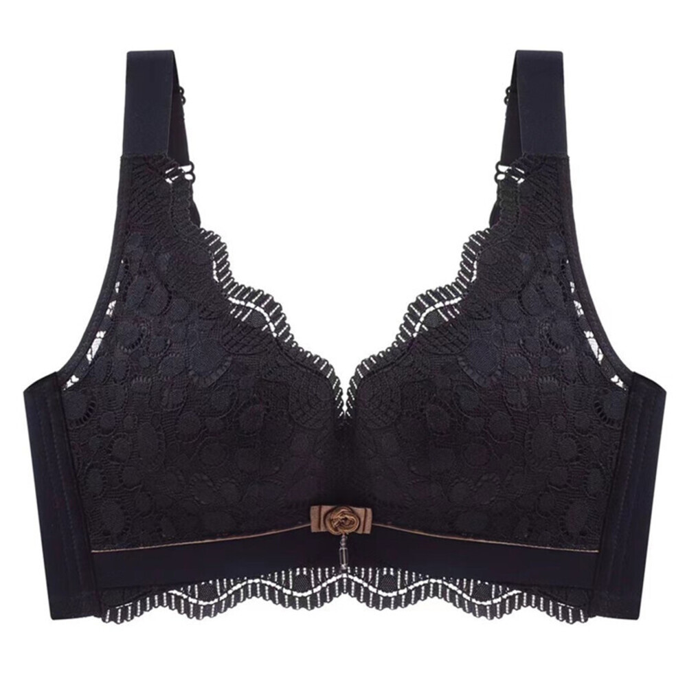 ☆ ブラック ☆ 38/85AB ☆ ブラジャー ノンワイヤー ブラジャー ノンワイヤー 下着 インナー 3/4カップブラ ノンワイヤーブラジャー拍卖