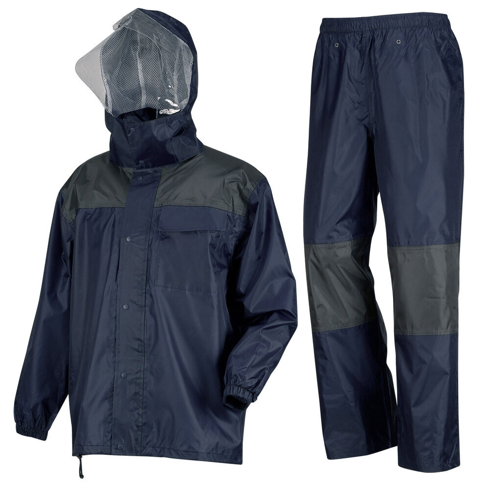 ☆ ネイビー ☆ Lサイズ ☆ DOQMENT アーマーライトレインスーツ レインスーツ 上下 レインウェア かっぱ 合羽 通勤 通学 男性 レディース拍卖