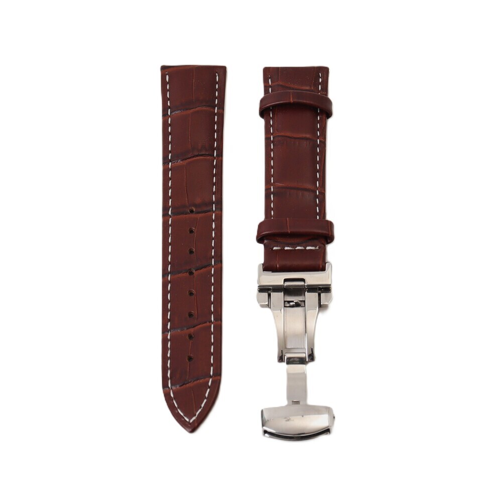 ☆ ブラウン×ホワイト ☆ 20mm ☆ 腕時計 ベルト一式 腕時計 交換 バンド 時計 ベルト 交換ベルト 交換バンド 交換用ベルト Dバックル拍卖