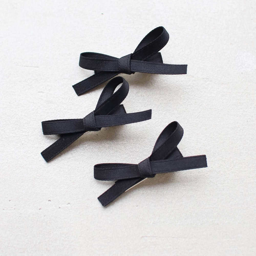 ☆ ブラック ☆ フリー ☆ ランランリボンヘアピン3つセット ヘアクリップ キッズ 3個セット ヘア クリップ 68232302拍卖