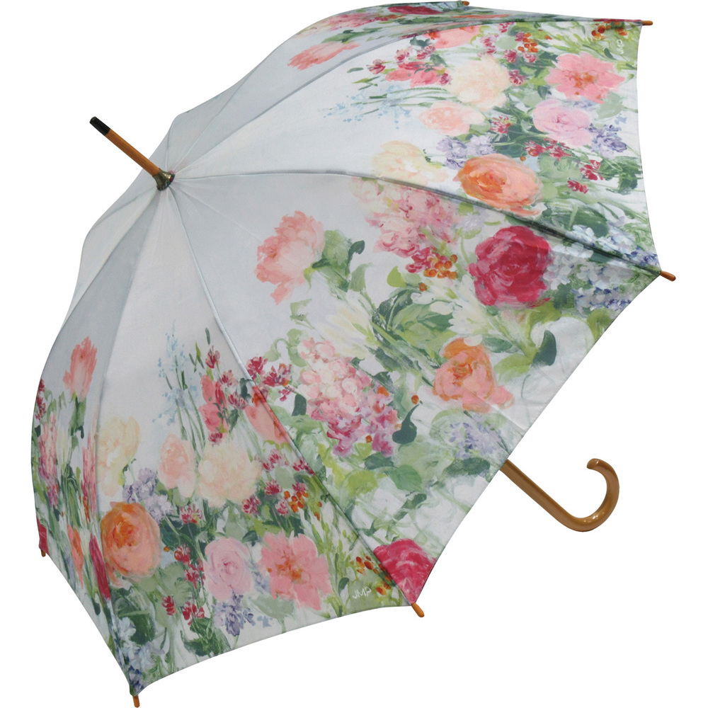 ☆ カッティングガーデン ☆ 名画 木製ジャンプ傘 ジャンプ傘 レディース 雨傘 長傘 58.5cm 約60cm ワンタッチ傘 レディース傘拍卖