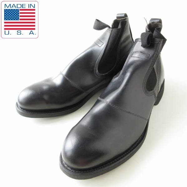 激レア 新品 1990年製 USA製 実物 米軍 US NAVY サイドゴア ブーツ 黒 11R 29cm サービスシューズ USN デッドストック D148-32-0067ZV拍卖