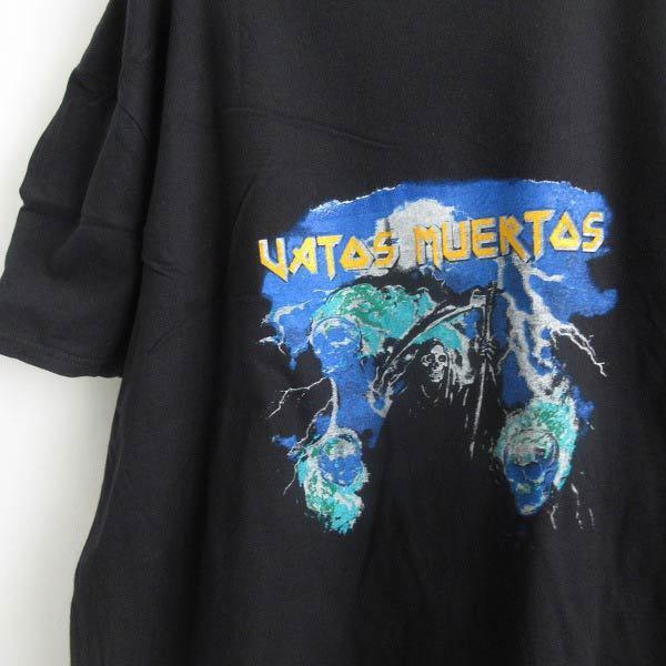 美品 死神プリント ANVIL 半袖Tシャツ 黒 XL ブラック アンビル アンヴィル コットン 丸胴 d143-01-0153ZV拍卖