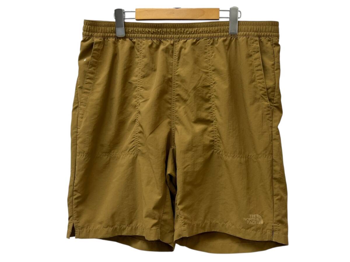 THE NORTH FACE (ザノースフェイス) ハーフパンツ ナイロン ロゴプリント フラッシュドライ L ベージュ メンズ/025拍卖