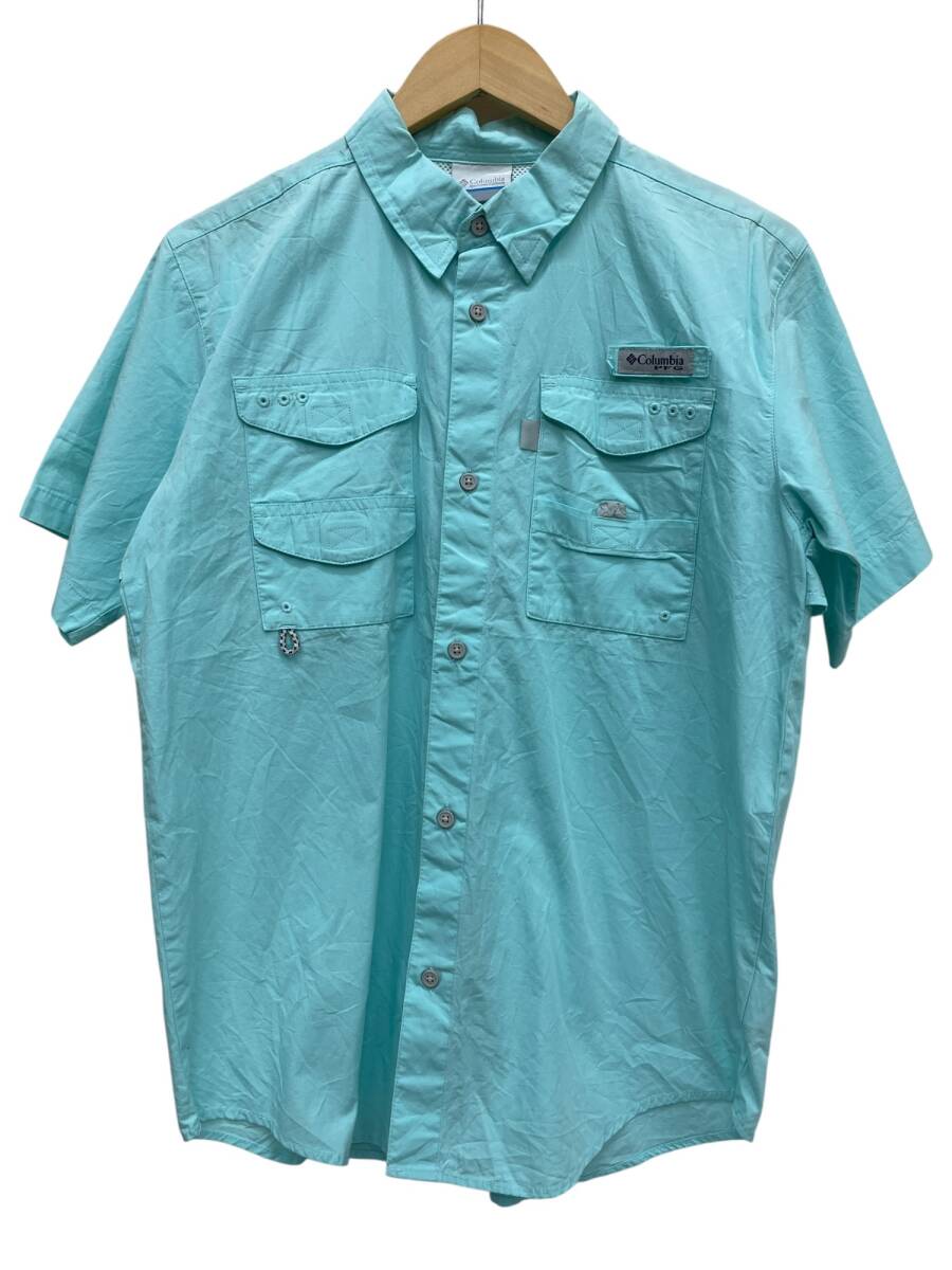 Columbia (コロンビア) PFG 半袖フィッシングシャツ AB7011 XL 水色 メンズ/045拍卖