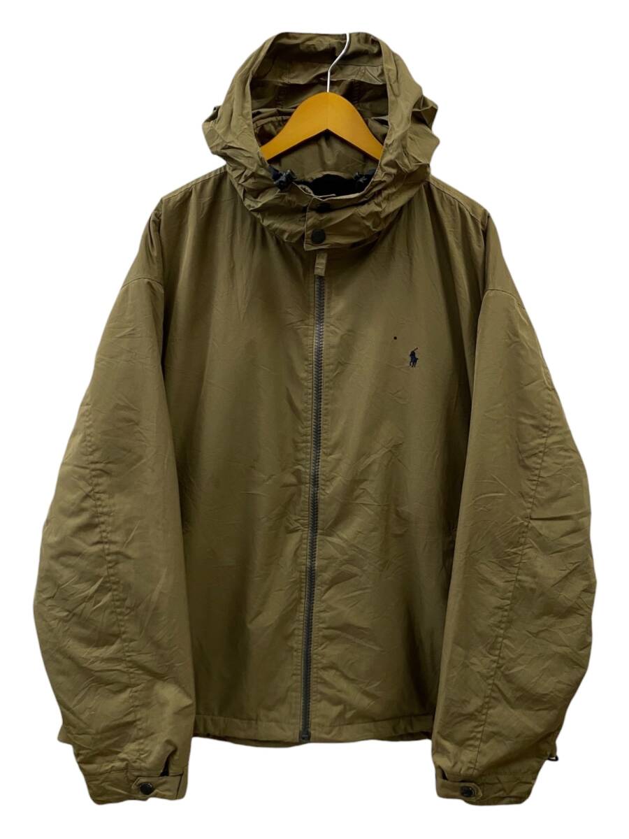POLORALPH LAUREN (ポロラルフローレン) 中綿 ウォームアップナイロンジャケット ririジップ 2WAY 裏地フリース 2XL カーキ メンズ/078拍卖